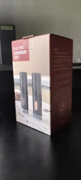 Набор из 2 электрических мельниц для специй с подсветкой и подставкой Electric Grinder SET для измельчения соли и перца, черный фото от покупателей 9