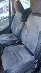 5D Чехлы на сиденья для BMW 7 SERIES 2002-2008 E65/E66 Autovalom Flannel черные с серой вставкою