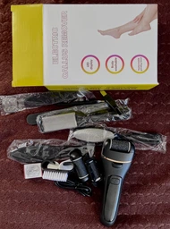 Електрична роликова пилка пемза для ніг та п'ят акумуляторна Electric Callus Remover з LCD дисплеєм та функцією самоочищення + великий комплект за догляду за ногами