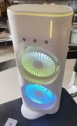 Вентилятор акумуляторний безпровідний + USB + пульт ДУ подвійний з підсвічуванням 3в1 360° настільний міні кондиціонер для зволоження повітря охолоджувач для кімнати офісу дачі фото від покупців 8