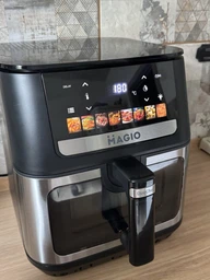 Мультипіч MAGIO DUO CHEF MG-415 10 л 3500 Вт аерогриль аерофритюрниця електропіч 2 ТЕНи верхній і нижній, сенсорний дисплей, 9 програм, дегідратор, сушіння та розморожування, гриль-решітка з керамічним покриттям, силіконова чаша, відкладений старт, таймер фото від покупців 4