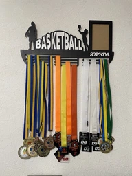 Медальниця з дерева Basketball 25х50 см