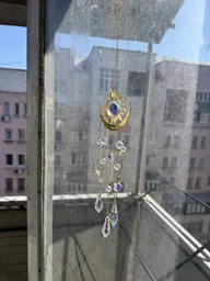 Подвесной ловец солнца / солнцелов Sun декоративная светоотражающая подвеска - ловец света со стразами, 41 см, золотистый (100740682)