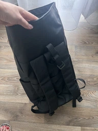 Рюкзак чоловічий міський ролтоп жіночий rolltop стильний молодіжний водонепроникний підлітковий рюкзак для студентів ноутбука подорожей повсякденний для міста місткий універсальний Чорний 73665 фото від покупців 1