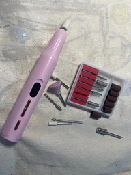 Професійний безпровідний фрезер для манікюру та педикюру Nail Machine 8809 машинка для манікюра та педикюра і УФ лампа + подарунок 12 насадок, голубий фото від покупців 7