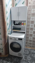 Тумба под стиральную машину МП-006 с полками 640х1900х250 мм Бетон, Nikoshop