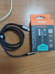 Кабель Sigma mobile X-power CC100D-1 Type-C/Type-C 1 м Black (4827798376119) фото від покупців 2