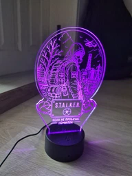 Подарочный светильник ночник фанату игры Сталкер с пультом «S.T.A.L.K.E.R Сталкер Зона не прощает ошибок» 3D лампа с Led-подсветкой (7 цветов 4 режима) (3DP063) фото от покупателей 3