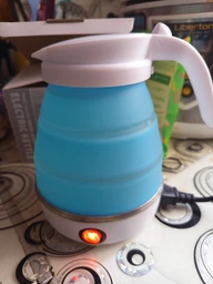 Дорожній силіконовий чайник складаний дисковий Kettle Блакитний фото від покупців 1