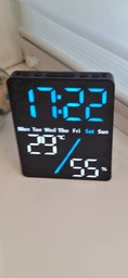 Годинник Deepfox DS-6662 LED цифровий електронний настільний Будильник Дата Температура Вологість 12х9см синій