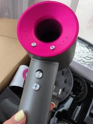Професійний фен для волосся Super Hair Dryer 1600 Вт фуксія + рожевий + 5 насадок + тримач фена на стіну фото від покупців 3