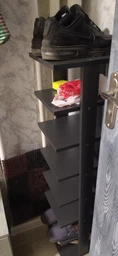 Полиця стелаж для взуття ДСП 280х267х1137 мм Антрацит (T-13) фото від покупців 1
