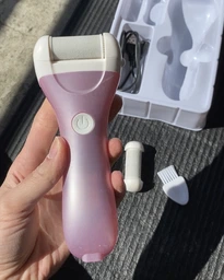 Пемза пилка для ніг та п'яток роликова аккумуляторна Callus Remover 3W електрична для шліфування електропемза для педикюру USB рожева фото від покупців 6