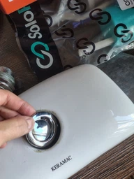 Комплект арматуры для сливного бачка SoloPlast АБк-04 подключение нижнее, кнопка 1 режим фото от покупателей 2