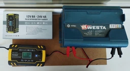 Зарядное устройство для автомобильного аккумулятора Foxsur FBC122408D Yellow 12 В 8 А - 24 В 4 A, 6-150 А-ч импульсное автоматическое