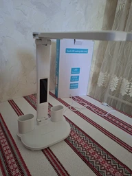 Лампа настольная с аккумулятором для маникюра LED с двумя плафонами подставкой для телефона сенсорным управлением 3 режима света USB лампы LED светодиодные на аккумуляторе фото от покупателей 16