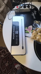 Вакуумний пакувальник побутовий вакууматор Deluxe Food Model: vs0150 українська версія для їжі так продуктів 120 Вт з дисплеєм та різаком + шланг для вакуумування фото від покупців 1