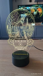 Подарочный светильник ночник фанату игры Сталкер с пультом «S.T.A.L.K.E.R Сталкер Зона не прощает ошибок» 3D лампа с Led-подсветкой (7 цветов 4 режима) (3DP063) фото от покупателей 1