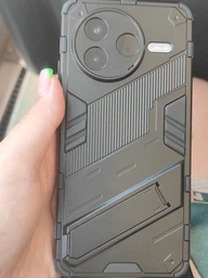 Защитный чехол с подставкой Deexe Bibercas для Xiaomi Poco F7 Pro - Black