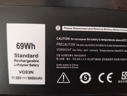 Акумулятор для ноутбука Dell VG93N Latitude 5580 11.4V Black 7666mAh OEM