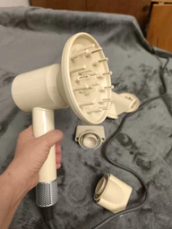 Фен для волос профессиональный Super Hair Dryer 5в1 с держателем белый + серый фото от покупателей 1