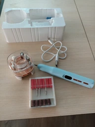 Професійний безпровідний фрезер для манікюру та педикюру Nail Machine 8809 машинка для манікюра та педикюра і УФ лампа + подарунок 12 насадок, рожевий фото від покупців 10