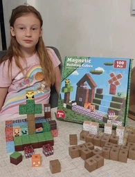 Магнітний конструктор у стилі Minecraft DCM-16 Red 100 блоків Майнкрафт дитячі конструктори для хлопчиків фото від покупців 1