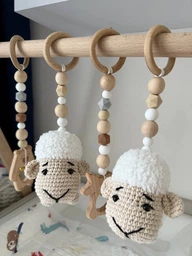 Підлоговий мобіль BABY GYM з іграшками, стійка Монтессорі, тренажер для немовлят, Баранчики