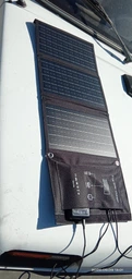Портативная складная солнечная панель 21W зарядное устройство 2*USB 2.1A с быстрой зарядкой QC 3.0 (AC-PET-21-03A)