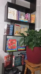 Стеллаж Асимметрия Книжный шкаф на 6 полок высокая витрина в магазин 70х196.2х23.8 см Венге фото от покупателей 1