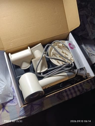 Фен для волос профессиональный Super Hair Dryer 5в1 с держателем белый + серый