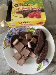 Суфле в шоколаде Hauswirth Banane Plus Himbeere, малина 150г