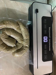 Вакуумний пакувальник побутовий вакууматор Deluxe Food Model: vs0150 українська версія для їжі так продуктів 120 Вт з дисплеєм та різаком + шланг для вакуумування