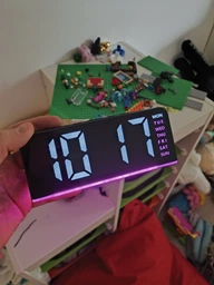Настольные цифровые часы с LED подсветкой будильник термометр календарь дни недели большие цифры светодиодный для спальни дома гостиной ночник детской комнаты питание от USB черный лед подсветка корпуса синий юсб