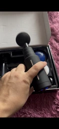 Массажер пистолет перкуссионный сенсорный 6в1 Massage Gun для тела спины ног и шеи мышц ультракомпактный ударный ручной черный фото от покупателей 2