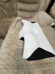 Ортопедична подушка з ефектом пам'яті для шиї та плечей 62×37-8-12 см,Memory Foam,метелик чорно-білий KT7006275 фото від покупців 6