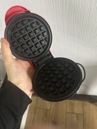 Стильная и портативная, электрическая мини - вафельница Waffle Maker с антипригарным покрытием, красная (SKU-5142)