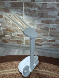Світлодіодна настільна лампа трансформер на акумуляторі з дисплеєм 12в1 Tech Lamp - багатофункціональна з подвійним джерелом світла, календарем, термометром та тримачем для ручок, біла фото від покупців 19