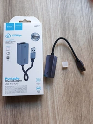Адаптер Hoco Type-C to Ethernet RJ45 интернет переходник 1000 Mbps Gray (UA37TC_1000)