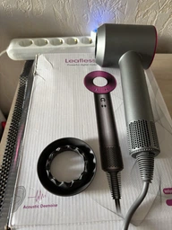 Професійний фен стайлер для волосся Super Hair Dryer 1600 Вт + 5в1 насадок, рожевий, фуксія фото від покупців 8