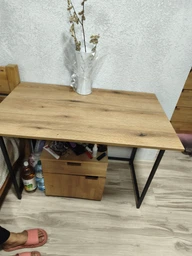 Стол трансформер раскладной Слай Ferrum-decor 75x100x60 Черный металл ДСП Кашемир 16 мм (SLY1106) фото от покупателей 2
