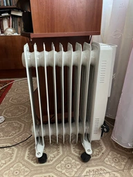 Обогреватель масляный радиаторный 2000 Вт на колесах 9 секций Bobbytec, бытовой электрический напольный радиатор с 3 режимами нагрева и регулируемым термостатом, электрообогреватель для дома и дачи Серый, BBT-2000