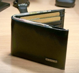 Гаманець чоловічий шкіряний з затиском Kafa з блокуванням RFID-сигналів, на магніті, чорний (M012) фото від покупців 2