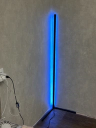 Лед RGB LED лампа напольная угловая от юсб для тик ток блогера светодиодный светильник USB для дома в спальню торшер с пультом и приложением 1.2 м разноцветная неоновая диодная умная длинная лэд подсветка лампы светильники с регулировкой яркости
