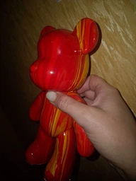 Фигурка мишка с красками DIY Art Bear для рисования креативный флюидный медведь 23 см