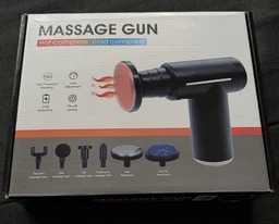 Масажер пістолет перкусійний сенсорний 6в1 Massage Gun для тіла спини ніг і шиї м'язів ультракомпактний ударний ручний чорний фото від покупців 3