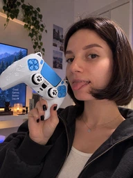 Качественный защитный силиконовый чехол Cat Ear Black для геймпада Sony DualSense PS5 + накладки на стики Cat Paws