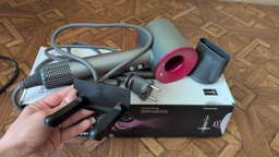 Фен для волосся Super Hair Dryer 1600 Вт + насадка концентратор, синій / золото фото від покупців 6