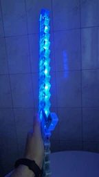 Алмазный пиксельный меч в стиле Minecraft Майнкрафт со звуковыми эффектами и LED-подсветкой, 55×14 см синий фото от покупателей 1