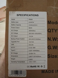 Портативна зарядна електростанція Oukitel P800E 800W 512Wh LiFePO4
